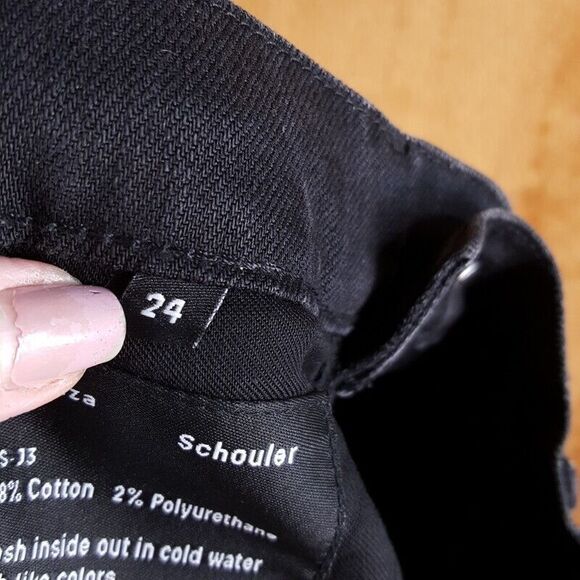 PROENZA SCHOULER Womens Jeans Size 24 Black Wash Slim Straight Designer Logo - Picture 4 of 9